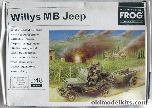 Frog 1/48 Willys MB Jeep with Trailer - US Army, NF-1010 plastic model kit